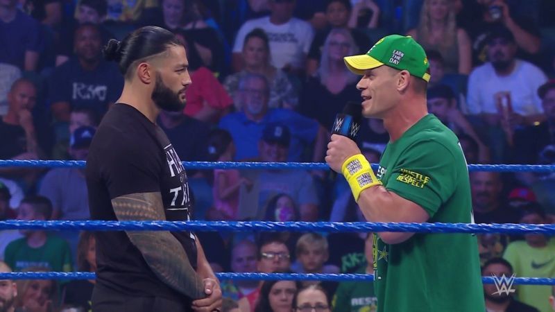 Roman Reigns and John Cena on WWE SmackDown