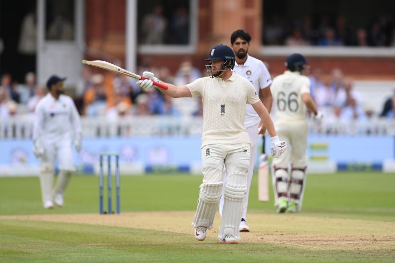 Jonny Bairstow celebrating his half-century at Lord&#039;s.