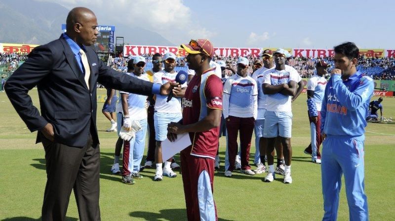 Dwayne Bravo announcing that West Indies is pulling out of the series against India in 2014