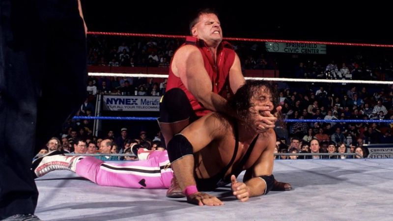 The Mountie facing Bret Hart