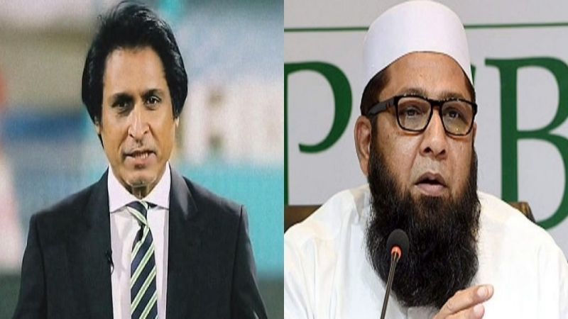 Former Pakistan captains Ramiz Raja (left) and Inzamam-ul-Haq