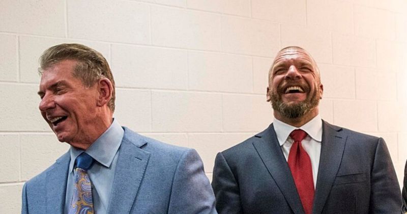 Vince McMahon and Triple H welcomed the superstar with hugs at Gorilla Position.