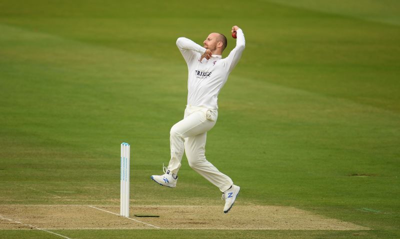 Jack Leach in action in county cricket
