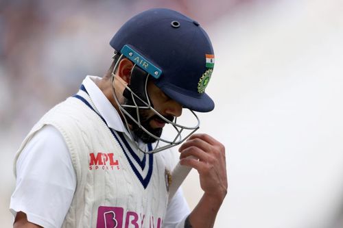 Virat Kohli walks back after being dismissed for a duck in Nottingham. Pic: Getty Images