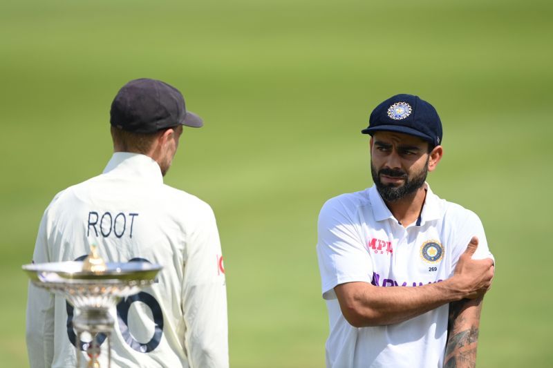 India captain Virat Kohli [R] and England captain Joe Root [L]
