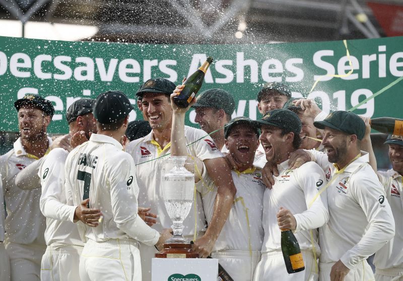 Australia celebrating their 2019 Ashes win