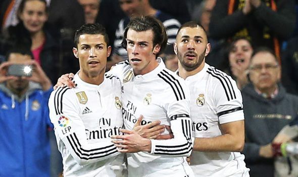 Cristiano Ronaldo, Gareth Bale and Karim Benzema (from left to right)