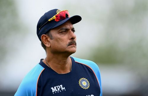 Ravi Shastri looks on in England