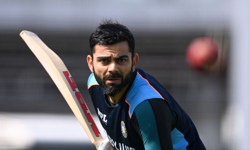 Virat Kohli practicing ahead of the second Test at Lord's