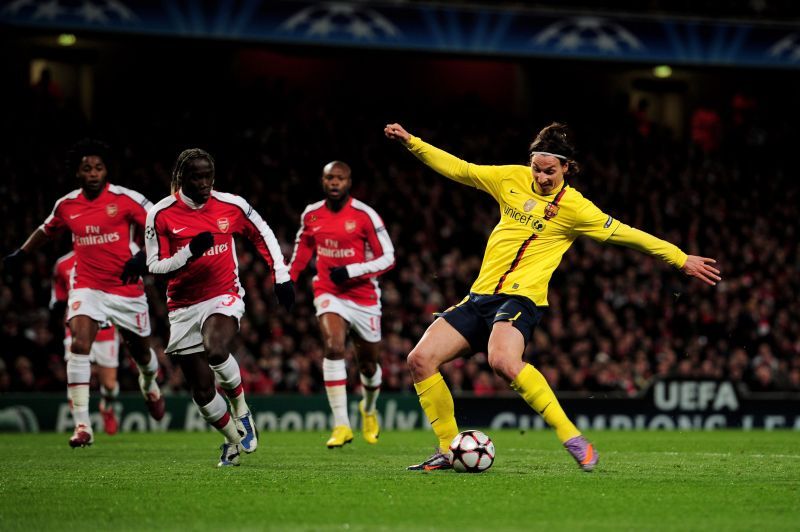 Zlatan Ibrahimovic in action for Barcelona