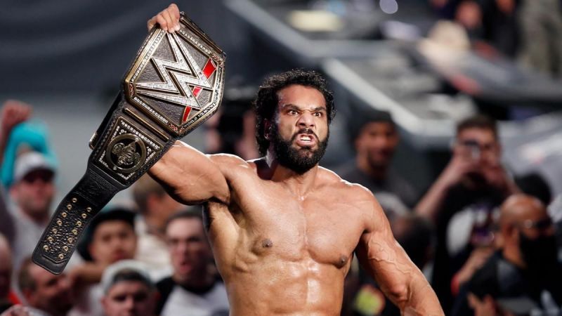 Jinder Mahal with the WWE Championship