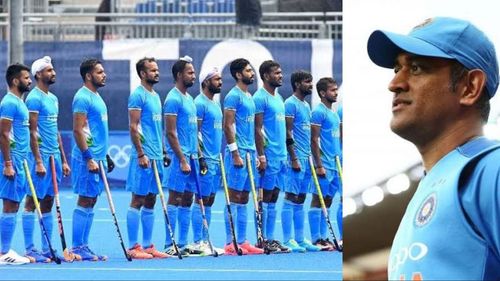 Indian men's hockey team and MS Dhoni