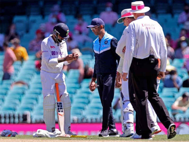 Ravindra Jadeja suffered a vicious blow on his left thumb during the 2021 Sydney Test