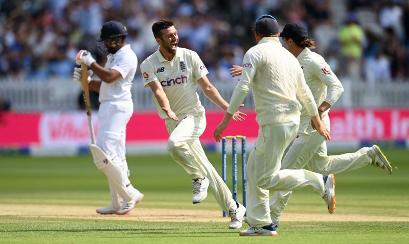 England players celebrate after getting rid of Rohit Sharma. (Pic: Getty Images)