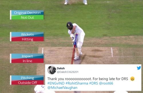 Twitter reactions to Rohit Sharma's DRS reprieve