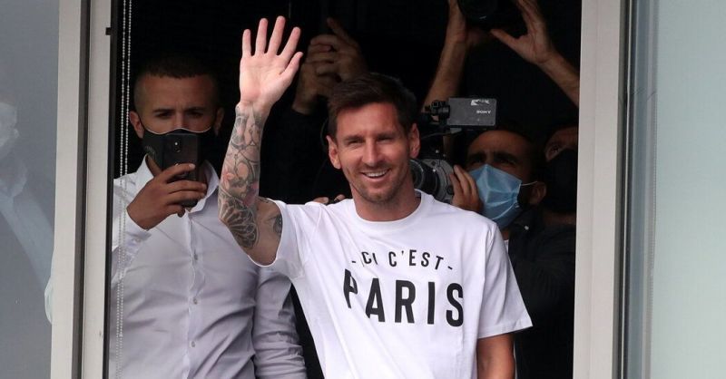 &lt;a href=&#039;https://www.sportskeeda.com/player/lionel-messi&#039; target=&#039;_blank&#039; rel=&#039;noopener noreferrer&#039;&gt;Lionel Messi&lt;/a&gt; after signing for Paris Saint-Germain