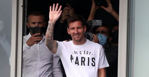 Lionel Messi after signing for Paris Saint-Germain