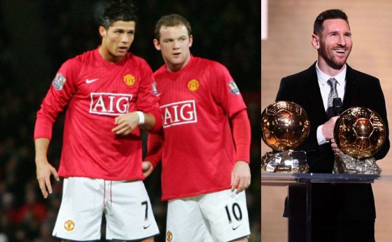 Cristiano Ronaldo (left), Wayne Rooney (centre) and Lionel Messi (right)