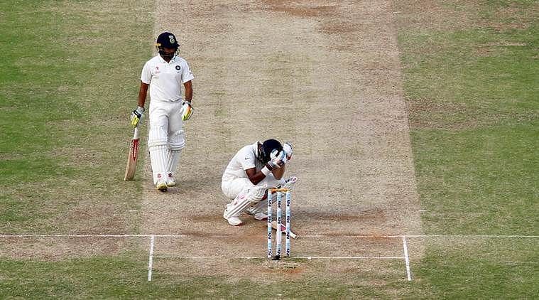 KL Rahul dejected after getting dismissed for 199 as Karun Nair walks to console him