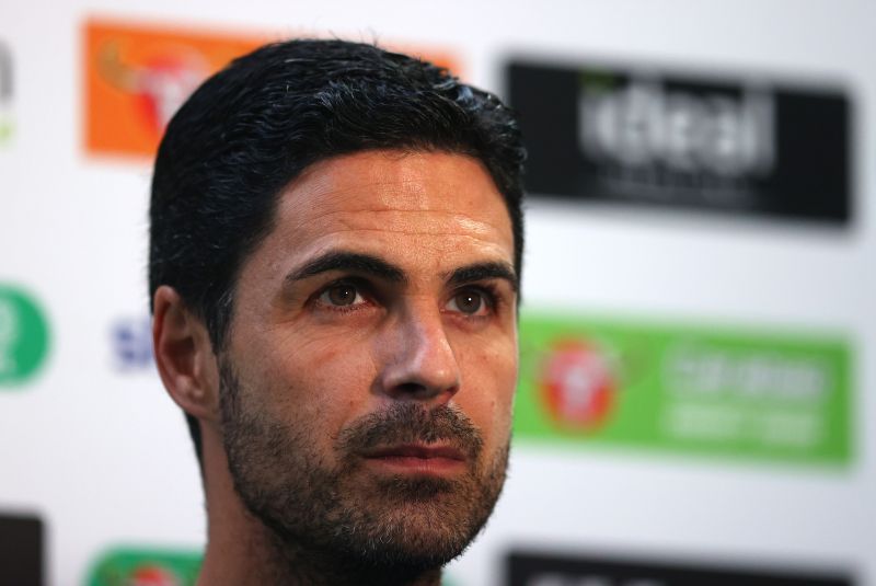 Arsenal manager Mikel Arteta during a press conference