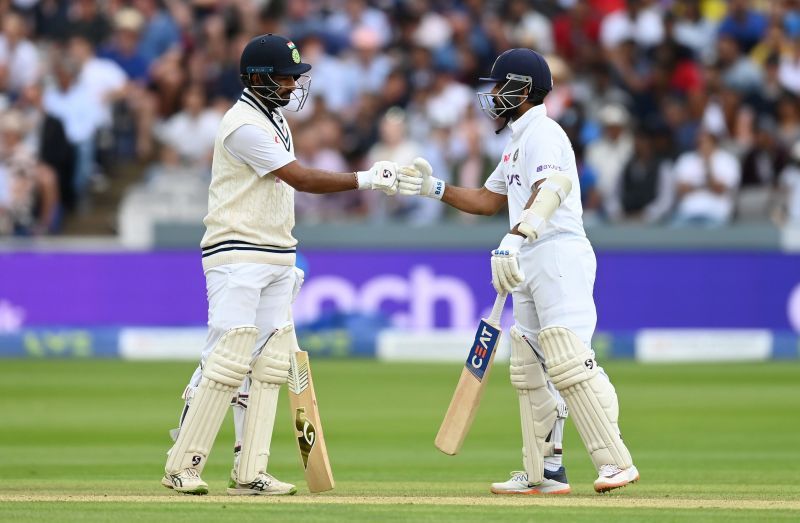 Cheteshwar Pujara and Ajinkya Rahane added 100 runs in India&#039;s second innings of the Lord&#039;s Test