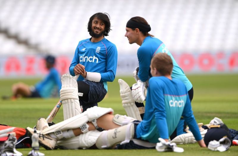 Haseeb Hameed (L) during a training session in Nottingham [Credits: England Cricket]