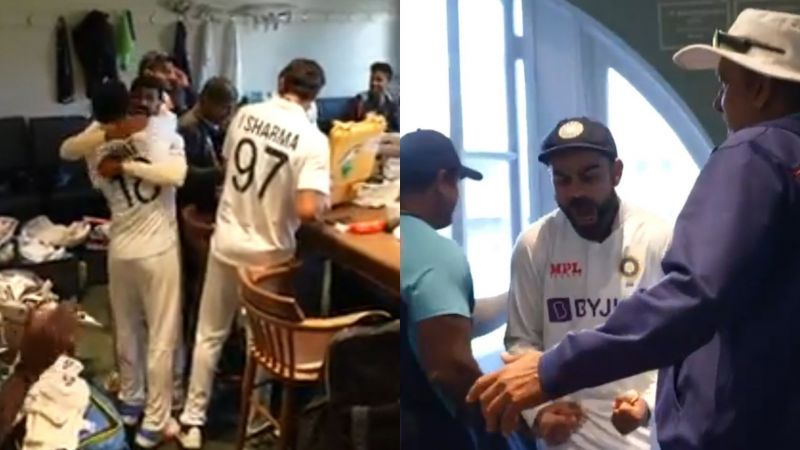 Team India&#039;s celebrations in the Lord&#039;s dressing room. (PC: BCCI)