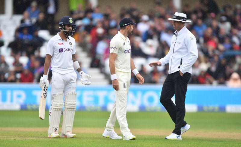 James Anderson had to convince the umpire to continue the game despite a light drizzle and opposition from Team India batsmen