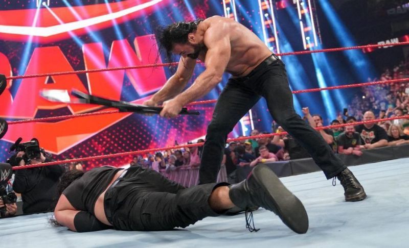 Drew McIntyre relentlessly beating up Shanky