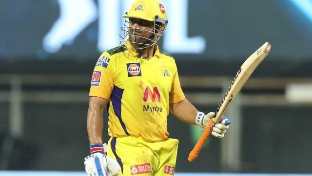 CSK skipper MS Dhoni in action during IPL 2021