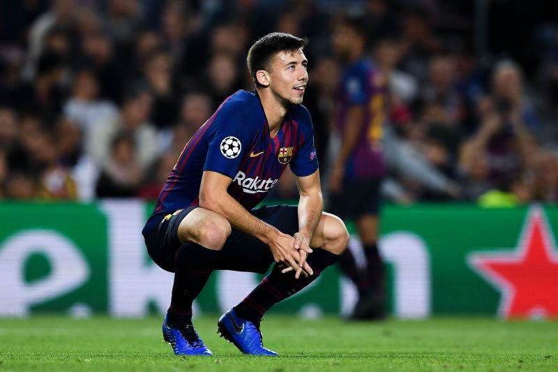 A dejected Lenglet looks up during Barcelona&#039;s UCL campaign