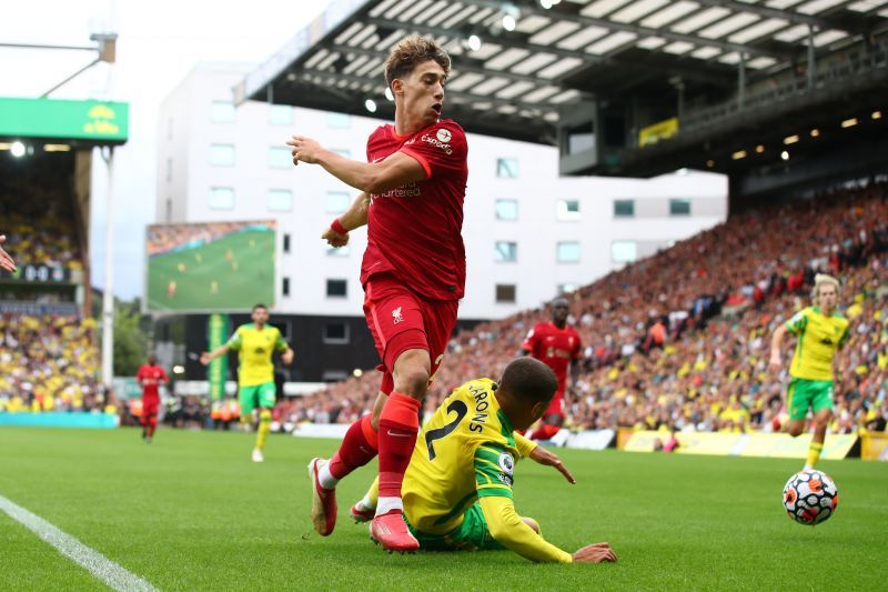 Kostas Tsimikas in action for Liverpool