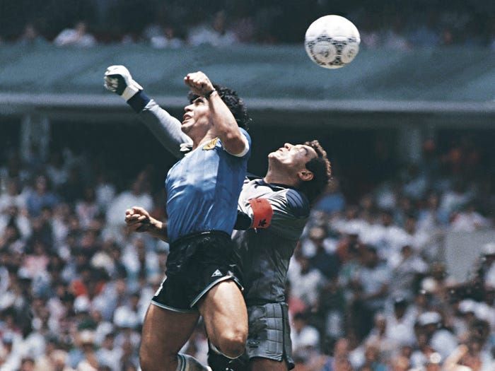 The controversial &#039;Hand of God&#039; goal was scored in this game