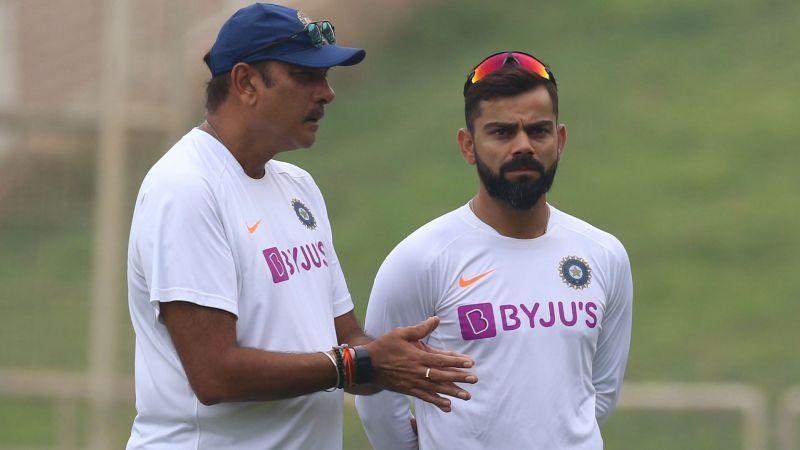 Head coach Ravi Shastri (L) alongside skipper Virat Kohli. (PC: PTI)
