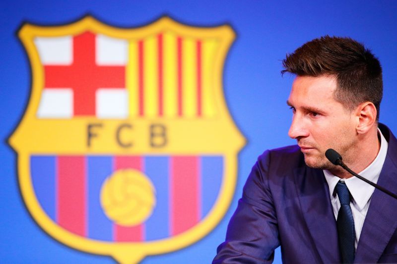 Lionel Messi&#039;s final Barcelona press conference. (Photo by Eric Alonso/Getty Images)