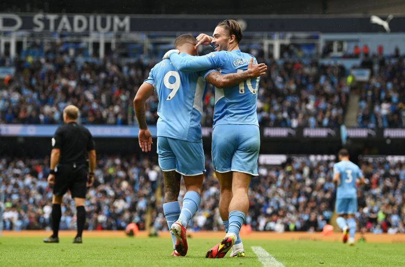 Jack Grealish (right) and Gabriel Jesus shone for Manchester City.