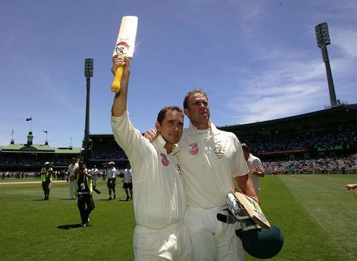 Justin Langer and Matthew Hayden. (Credit: Twitter)