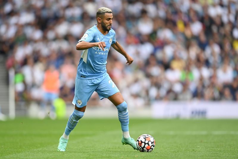 Mahrez in action for Manchester City in the Premier League