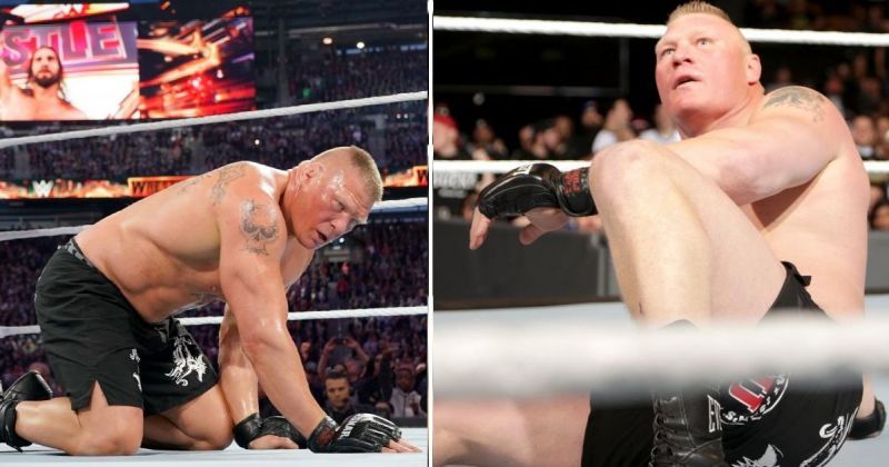 Brock Lesnar loses to Seth Rollins and Goldberg at WrestleMania 35 and Survivor Series 2016, respectively