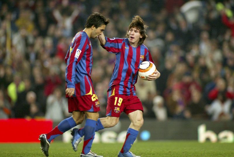 Messi came on for Deco to make his debut