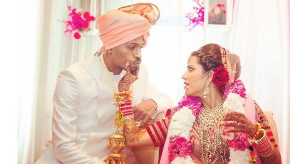 Wedding snap of hardik pandya with his sister-in-law Pankhuri Sharma pandya