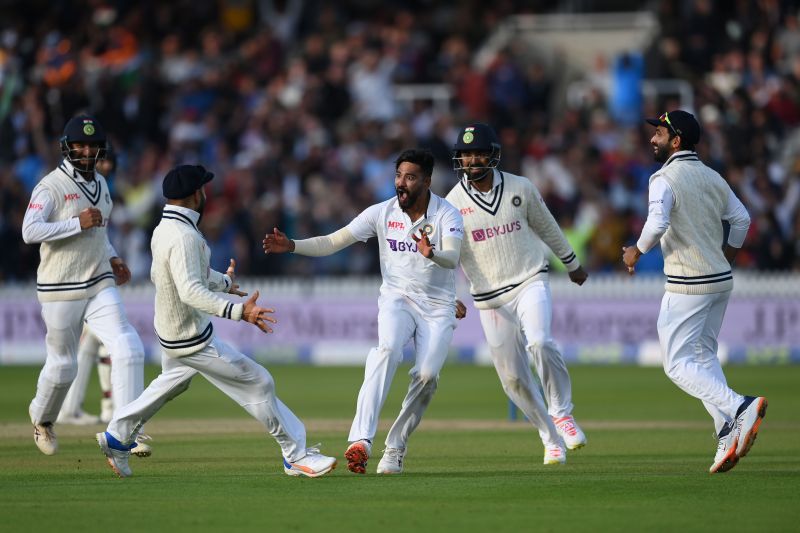 India celebrate a thrilling win at Lord&rsquo;s. Pic: Getty Images