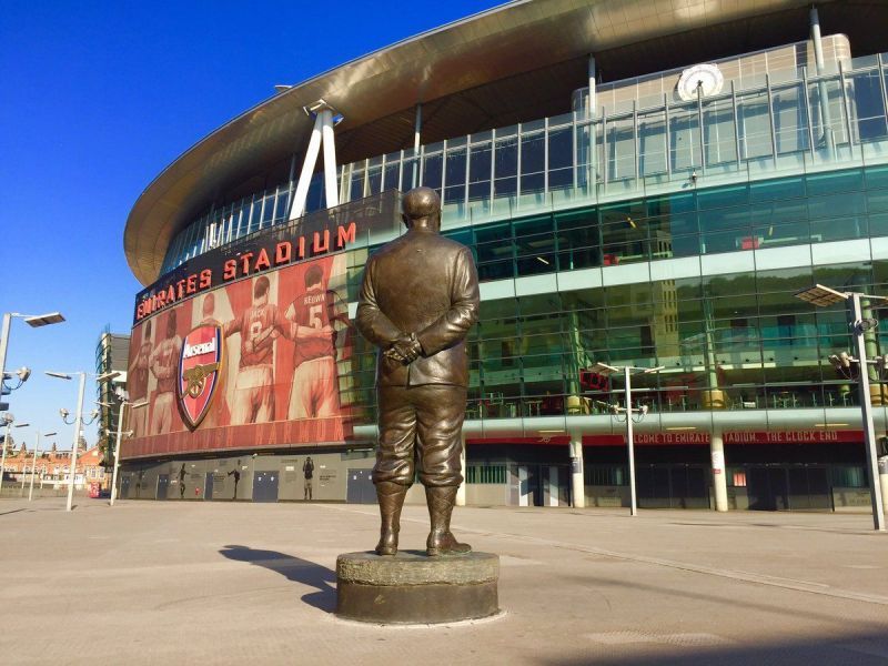 Herbert Chapman&#039;s statue outside the Emirates Stadium