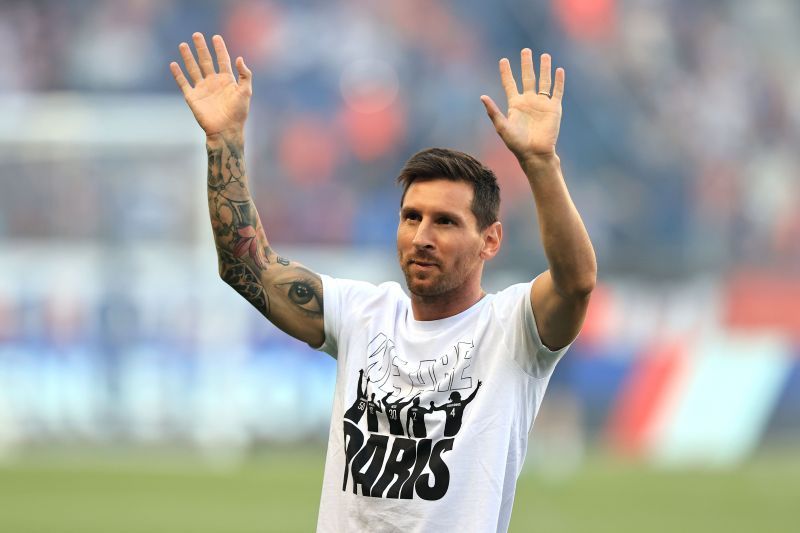 Lionel Messi was unveiled as a PSG player. (Photo by David Rogers/Getty Images)