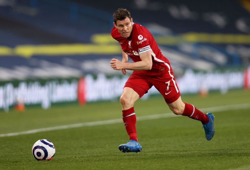 James Milner in action for Liverpool against Norwich