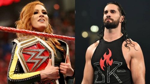 Becky Lynch (left); Seth Rollins (right)