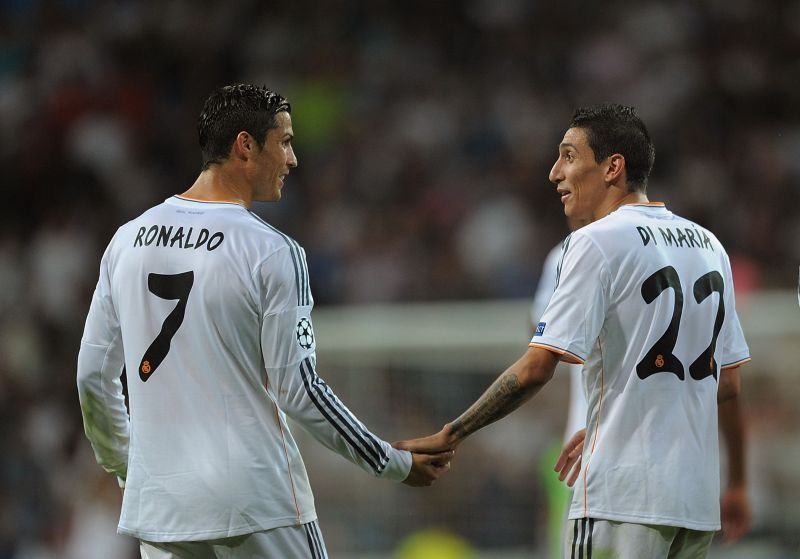 Cristiano Ronaldo and Angel Di Maria played together at Real Madrid
