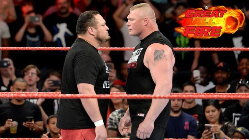 Samoa Joe and Brock Lesnar in 2017