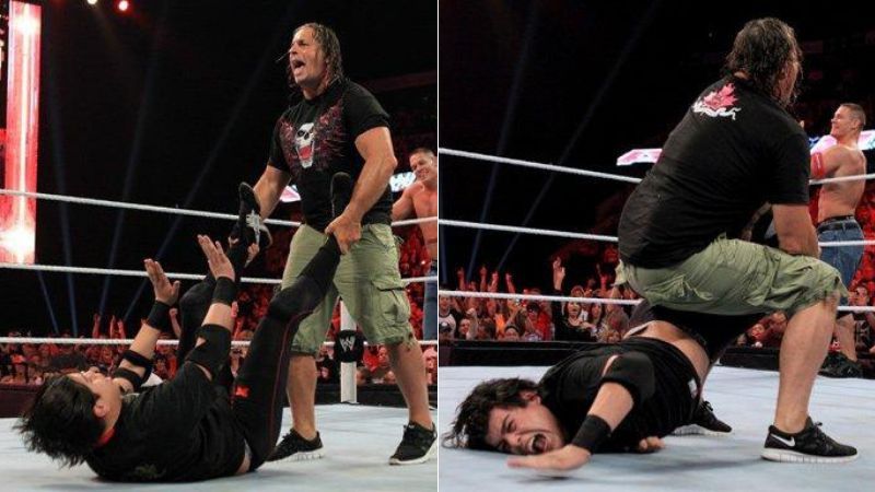 Bret Hart locked Ricardo Rodriguez in the sharpshooter