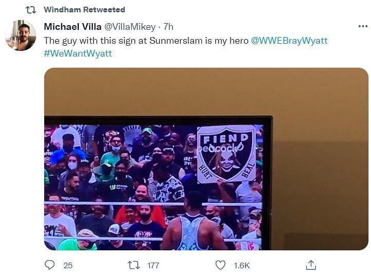 Bray Wyatt responds to Tweet highlighting a sign at SummerSlam